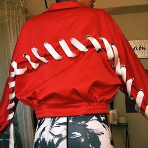 Red Ribbon Bomber Jacket